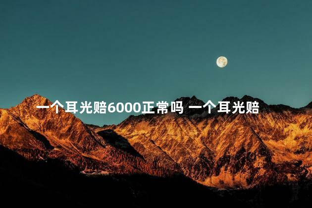 一个耳光赔6000正常吗 一个耳光赔6000正不正常